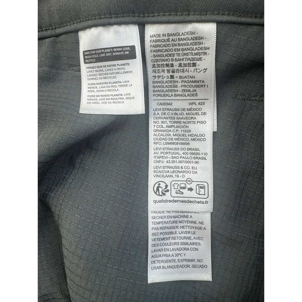 Levis‎ XX Standard Taper Chino 38x30 Grey Quick Dry Strech